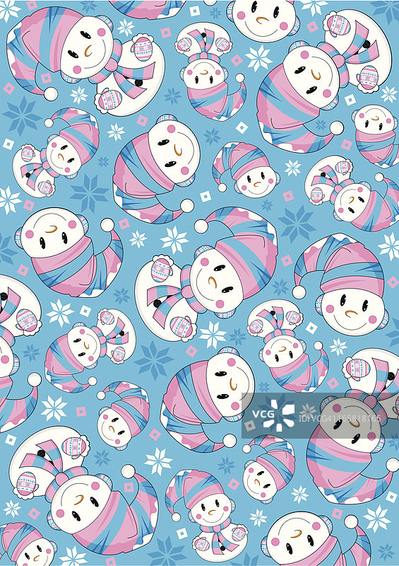 可爱的小雪人图案图片素材