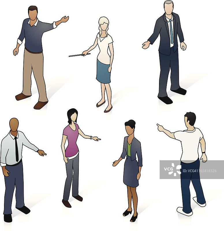 2.5D指向人群图片素材