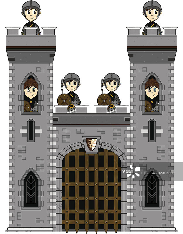 中世纪士兵守卫城堡图片素材