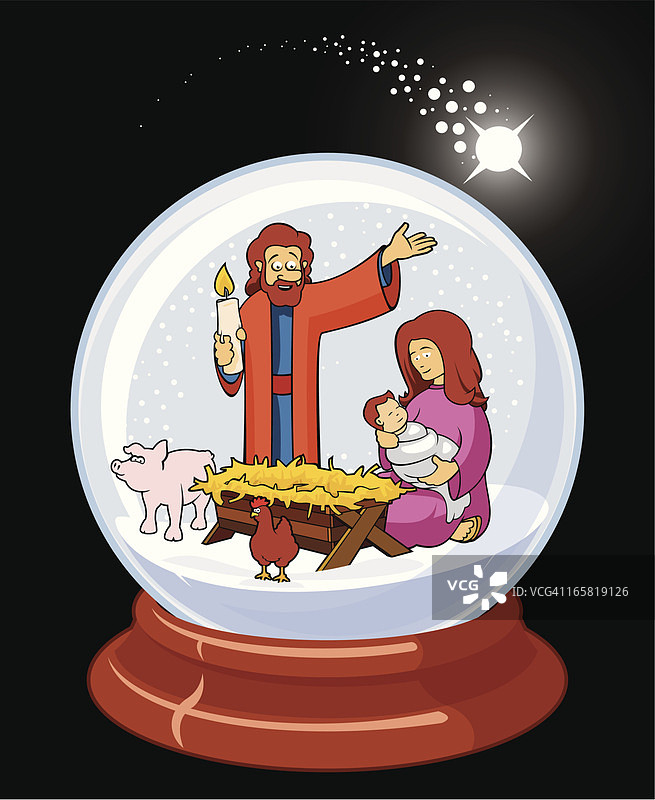 耶稣诞生水晶球图片素材