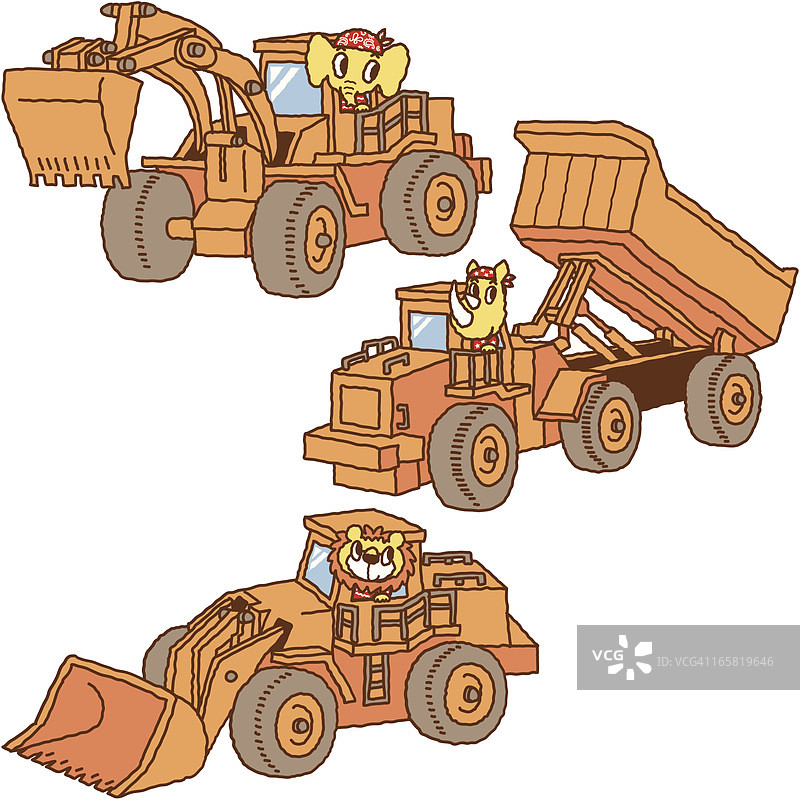 建筑工地的非洲动物图片素材