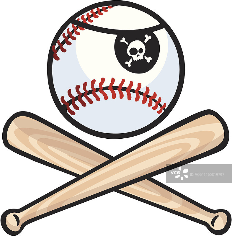骷髅与棒球图片素材