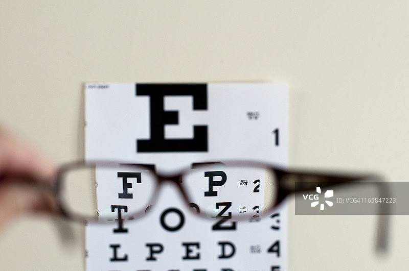 老花镜和视力表图片素材