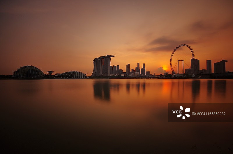 橙色天际线日落图片素材