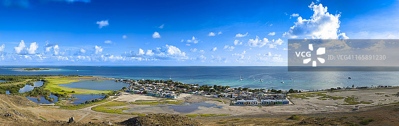 委内瑞拉加勒比海岛屿城镇全景图图片素材