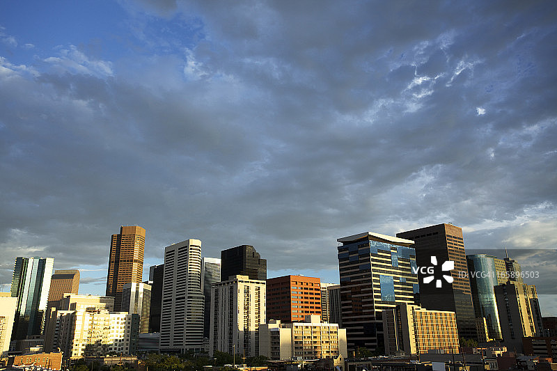 丹佛日落天际线图片素材
