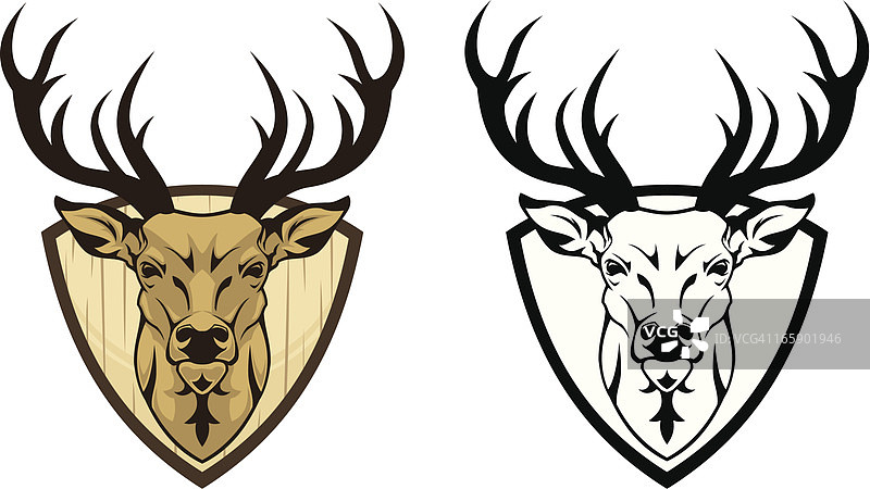 小鹿徽章图片素材