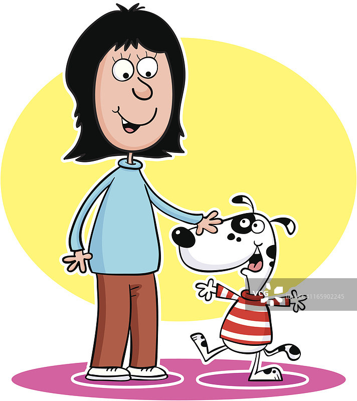女孩和狗图片素材