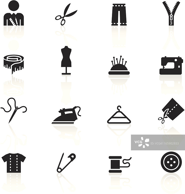 黑色图标 - 裁缝图片素材