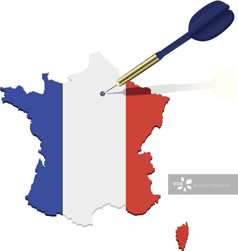 带有飞镖的法国地图图片素材