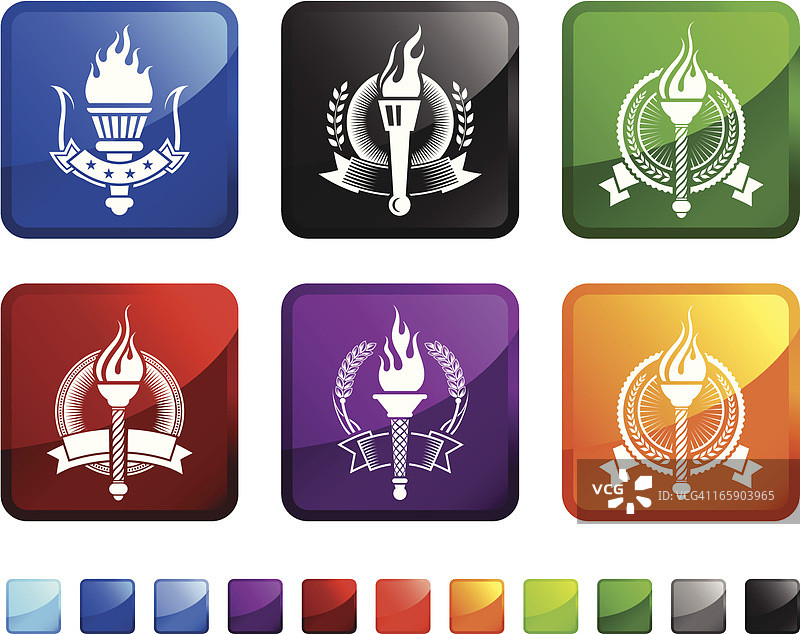 火炬徽章免版税矢量图标贴纸图片素材