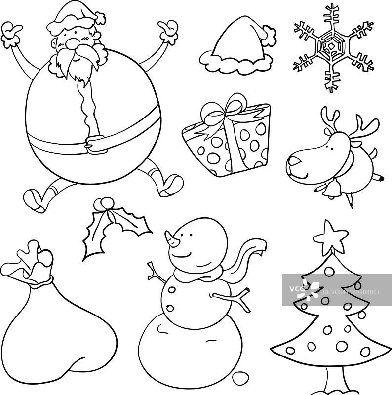 黑白圣诞节合集图片素材