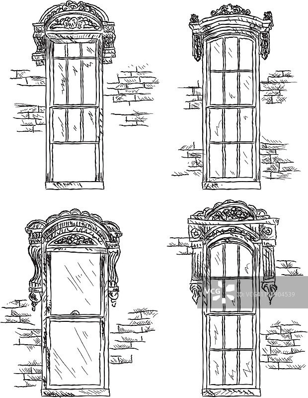 维多利亚风格窗户素材图片素材