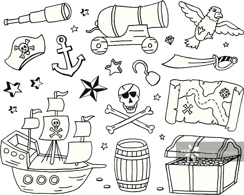 海盗涂鸦图片素材