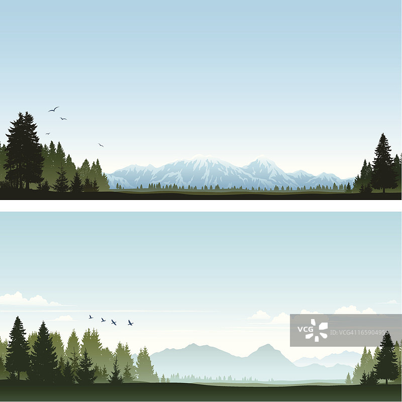 森林和山脉图片素材