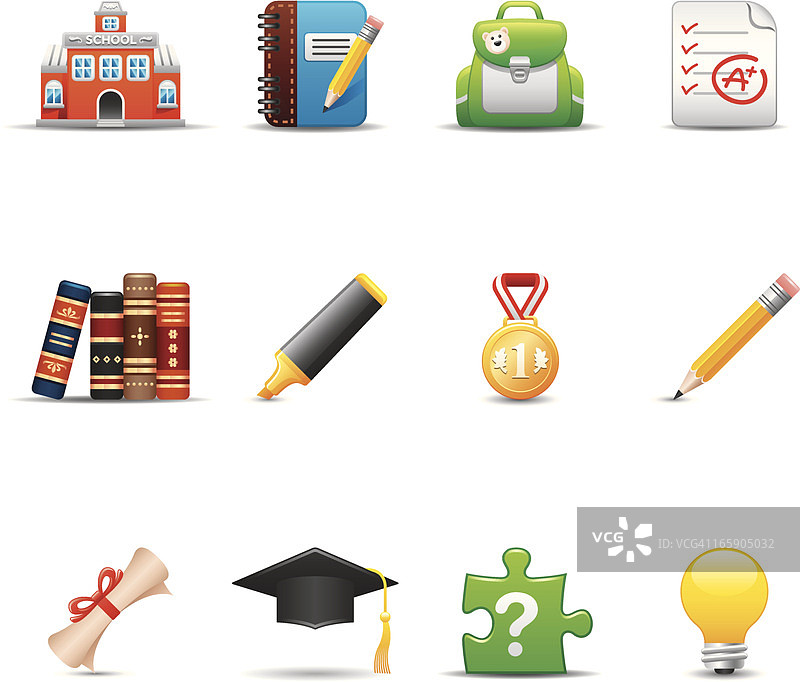 教育图标集：优雅系列图片素材