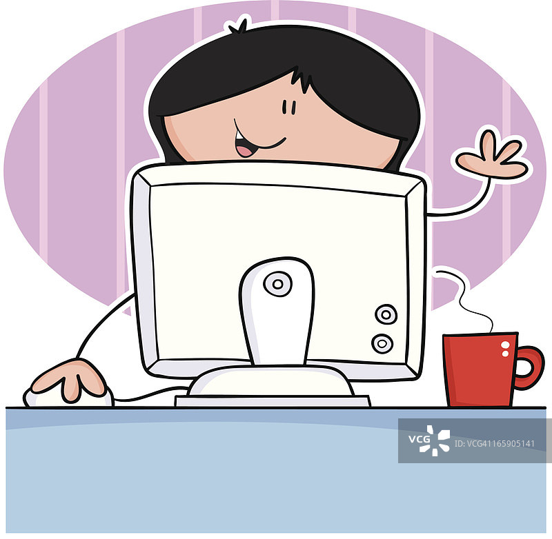 使用电脑的女孩图片素材