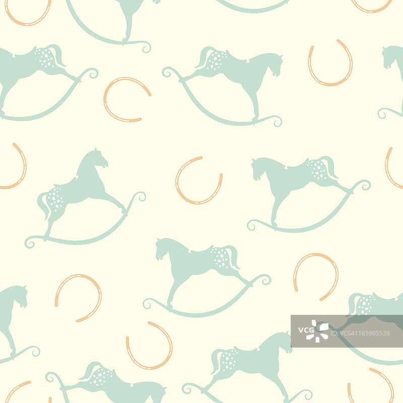 摇木马无缝图案图片素材