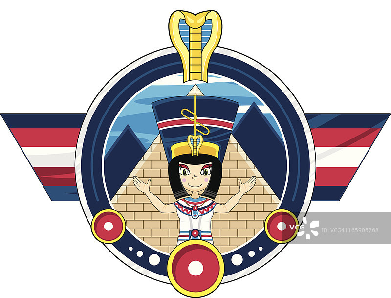 埃及艳后克娄巴特拉徽章图片素材