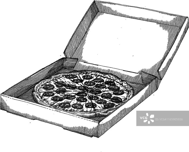 披萨盒绘画图片素材