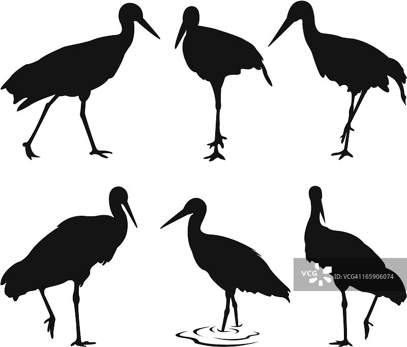 鹳剪影图片素材