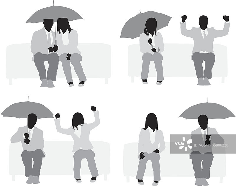 商务情侣撑伞图片素材