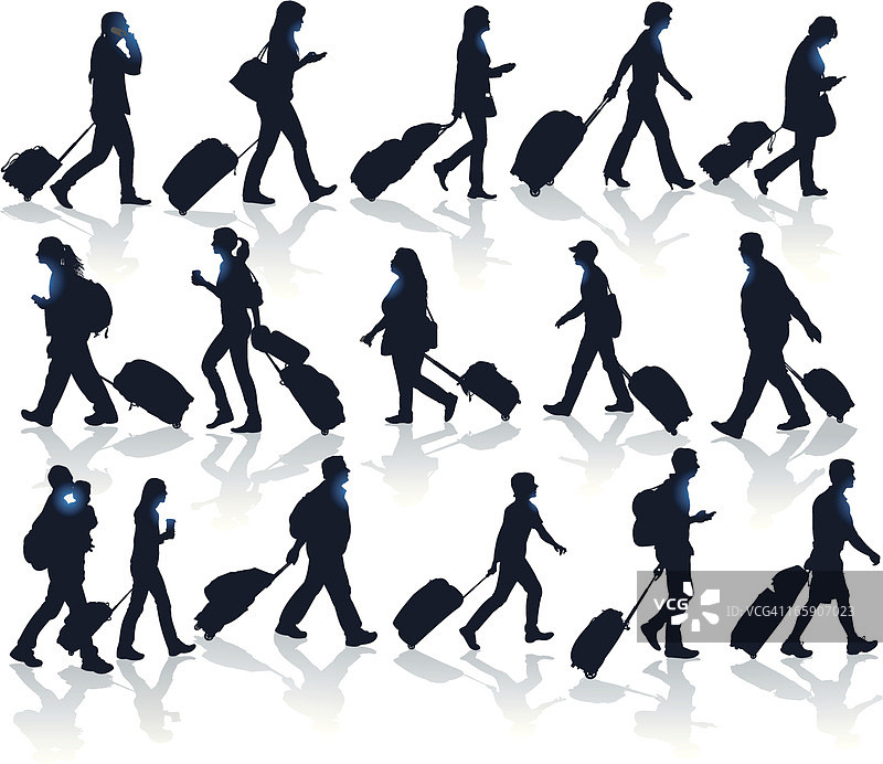 携带行李的度假旅行者 - 游客图片素材