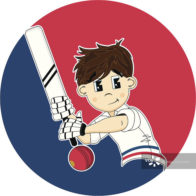 可爱的板球击球手图片素材
