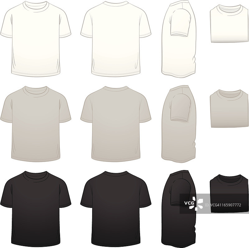 儿童T恤模板包图片素材