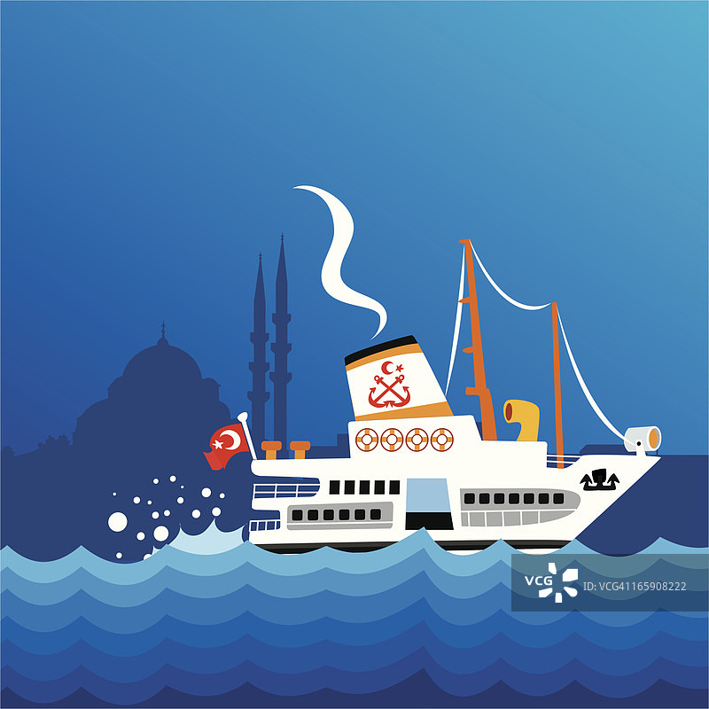 伊斯坦布尔和轮船图片素材