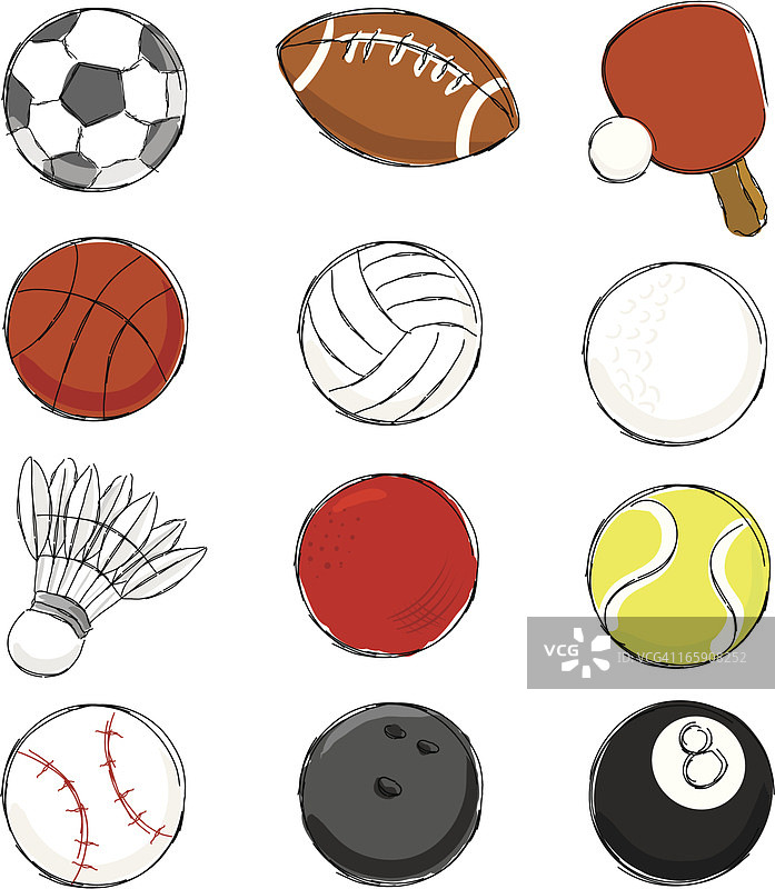 运动球类图标集图片素材