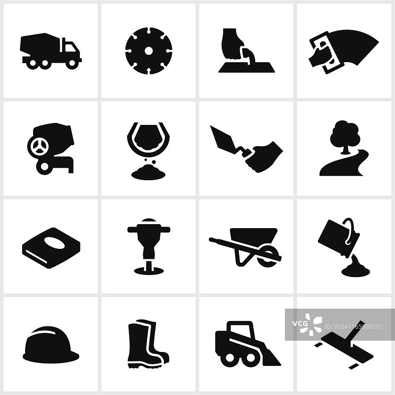 黑色混凝土工作图标图片素材