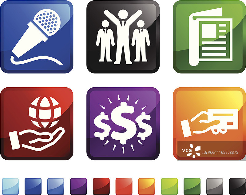 商务会议和演示免版税矢量图标贴纸图片素材