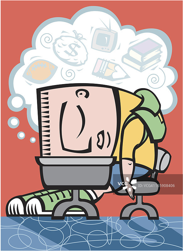 学生做白日梦图片素材