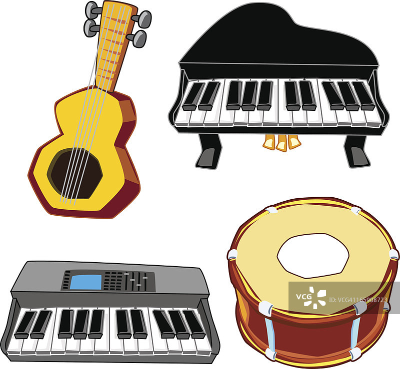 卡通乐器图标图片素材