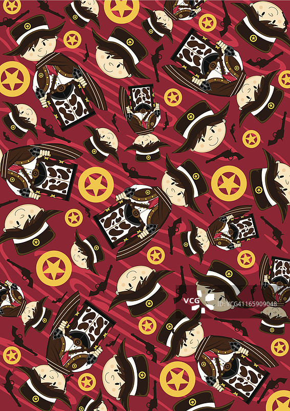 牛仔警长披风图案图片素材