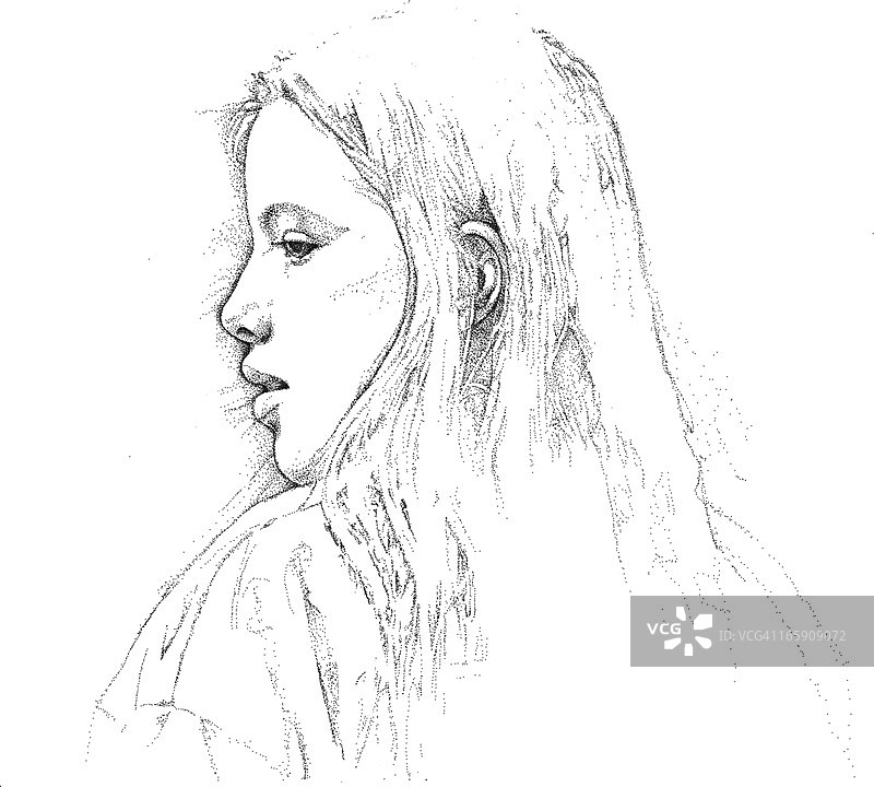 一个年轻女孩的肖像图片素材