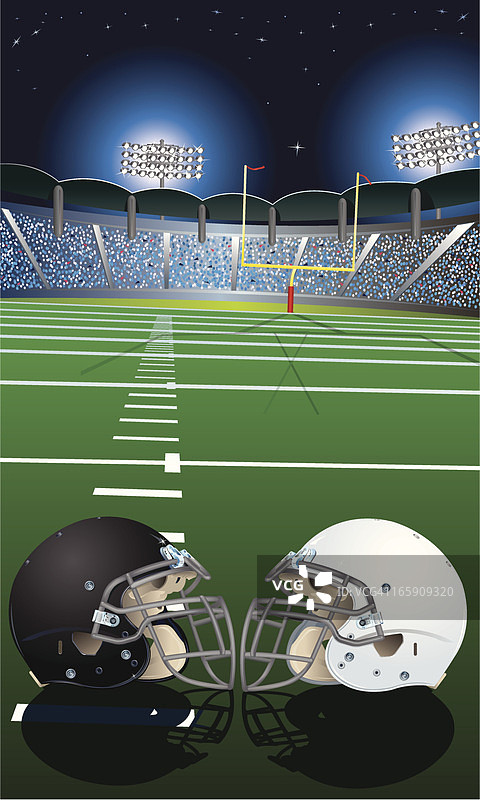 比赛前球场上的足球头盔背景图片素材