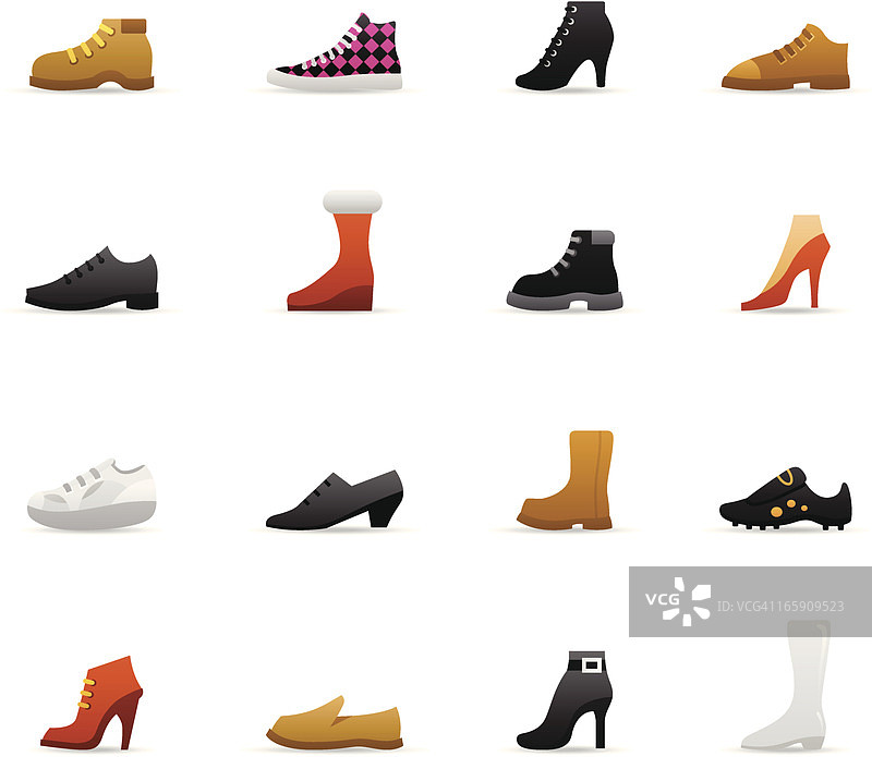 彩色图标 - 鞋子图片素材