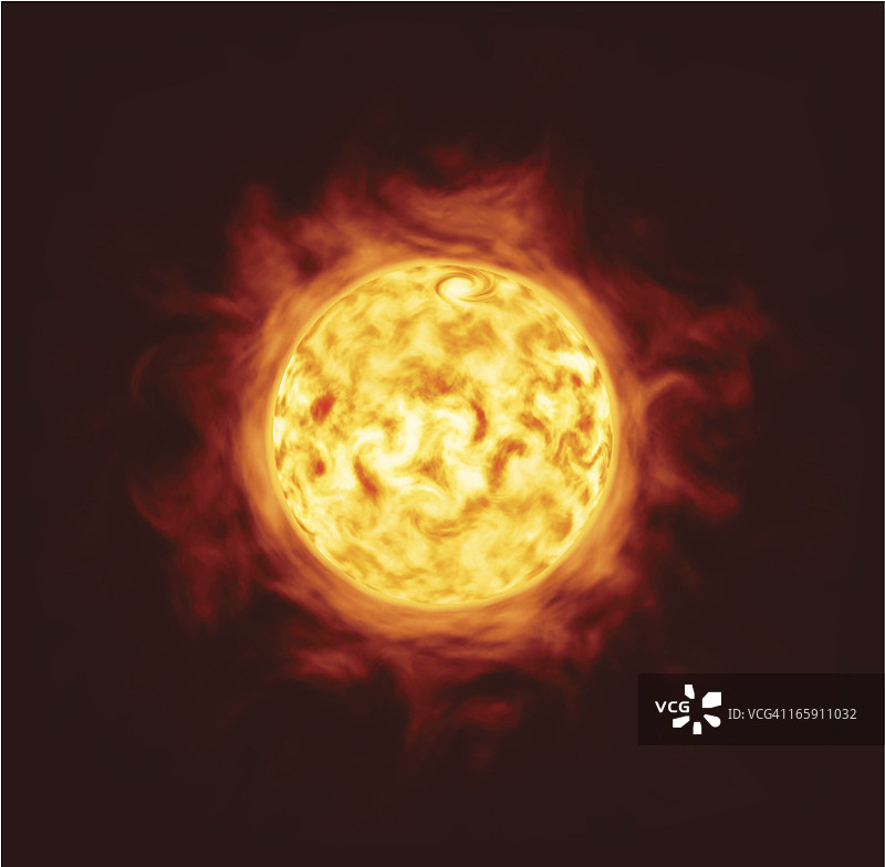 太阳和太阳耀斑图片素材