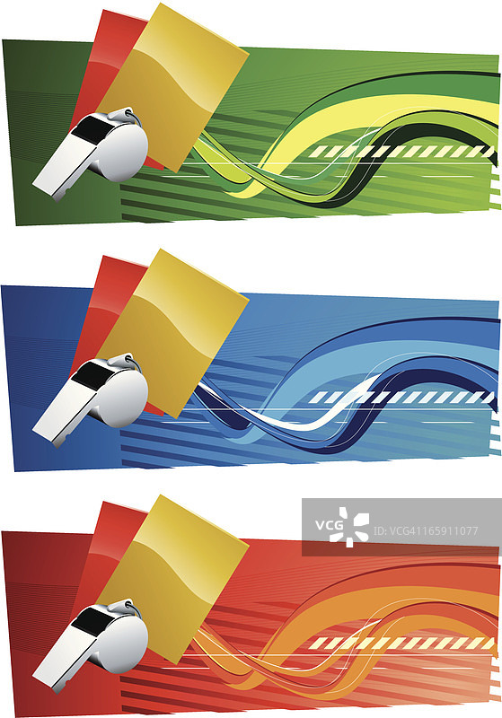 带哨子和卡片的足球banner图片素材