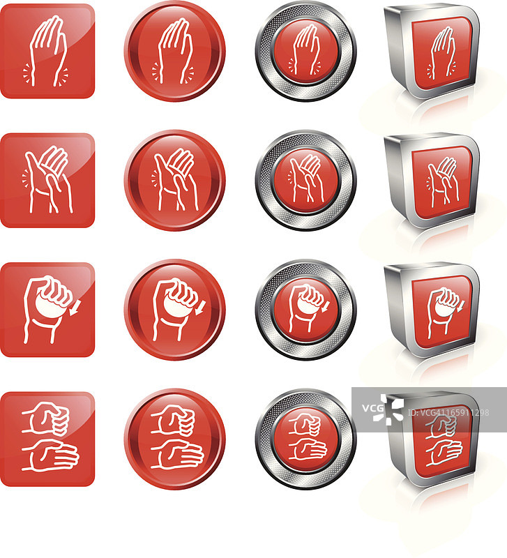 关节炎疼痛和缓解的免版税矢量按钮集图片素材