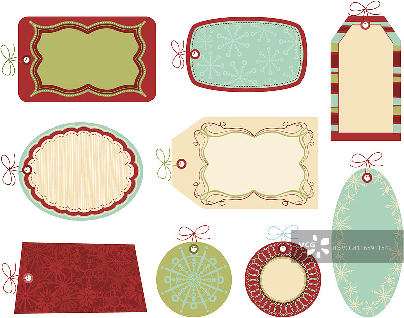 复古圣诞节礼品标签图片素材