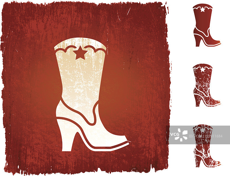 免版税矢量背景上的牛仔靴图片素材
