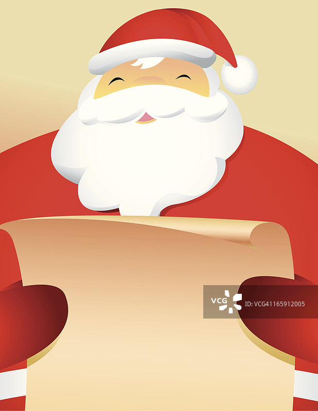 圣诞老人正在阅读清单图片素材