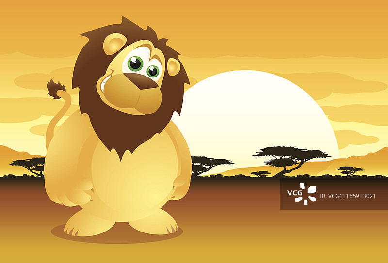 非洲平原上的狮子图片素材