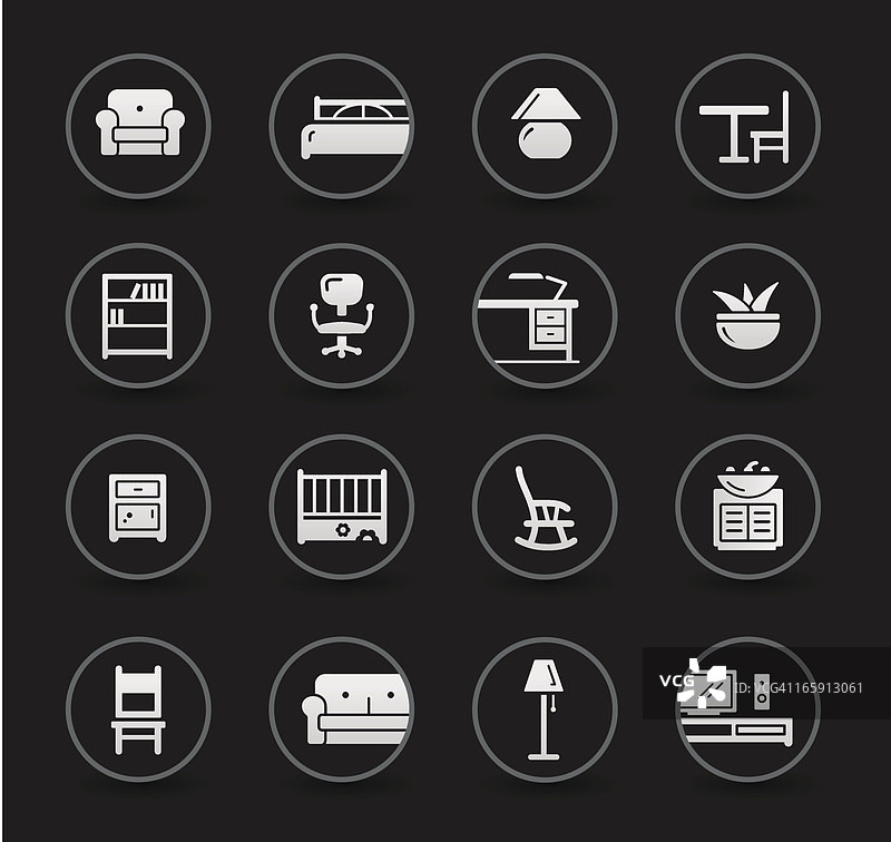 黑色家具图标图片素材