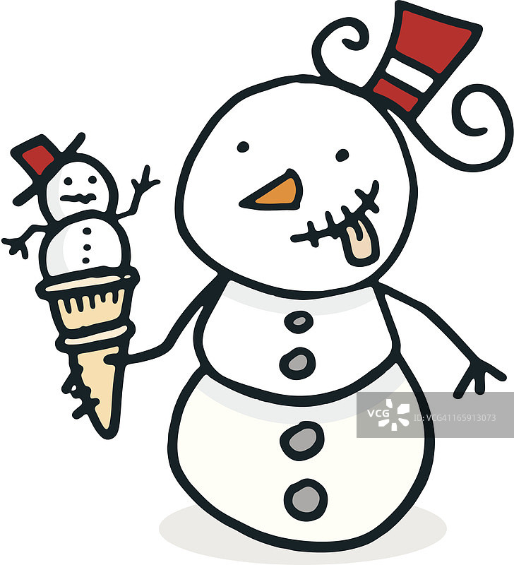 即将吃冰沙的雪人图片素材