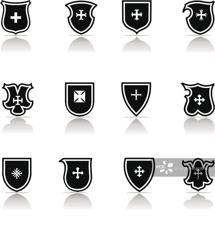 十字盾牌图标图片素材