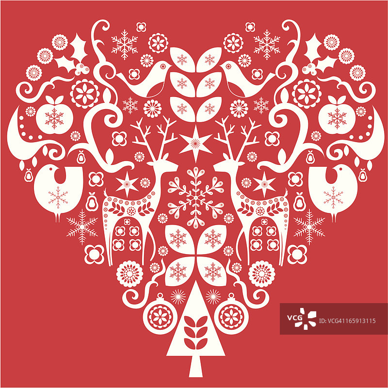 圣诞爱心图片素材